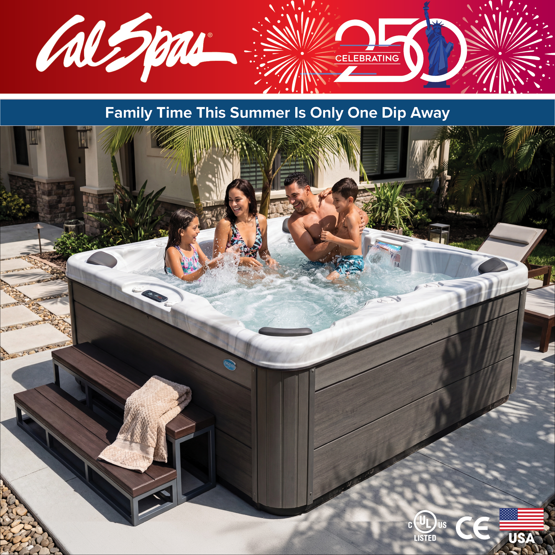 Calspas hot tub being used in a family setting - Lynnwood
